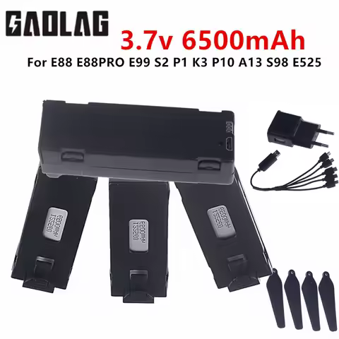 E88 Remote Control Drone Battery 3.7v 6500mah For E88PRO E99 Drone Accessories For P1 K3 P10 A13 S9 