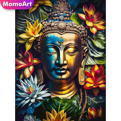 Momoart Diamond Painting Buddha New arrival Mosaic Religion Picture Rhinestones Portrait Embroidery 