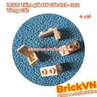 [4 Pieces] LEGO Accessories Bracket Corner Bracket Plate 1 x 1 - 1 x 2 Gold Sand ID 6374151 79389