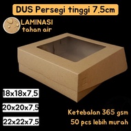 BOX BOX DOS KRAFT WINDOW PACKAGING BOX BROWN KRAFT BOX 18X18X7 20X20X7 22X22X7 LAMINATED LUNCH BOX R