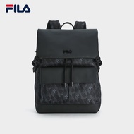 FILA 斐乐官方男士背包2024夏新款时尚休闲双肩包书包大容量电脑 正黑色-BK XS