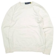 POLO RALPH LAUREN 小馬刺繡高支棉圓領毛衣，XS 碼，象牙色，二手，POLO RALPH LAUREN