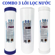 Bộ 3 Lõi lọc nước Mutosi 10 inch số 1 2 3 ( PP5 - GAC - PP1) chính hãng dùng cho máy lọc nước RO