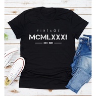 Born In 1981 T Shirt Roman Numerals Year Of Birth 41St Birthday Gift