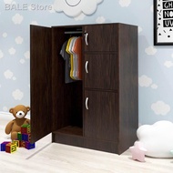 ▦BARRY 4 door children wardrobe almari baju budak murah ikea kayu pakaian  - WENGE COLOR (KWD 991105