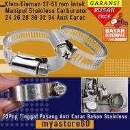 Stainless Silver Clamps 27-51 mm Intek Manipul Carburetor Carburetor Intek Manipul 24 26 28 30 32 34