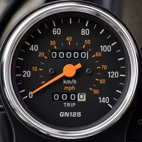 Retro Motorcycle Speedometer Odometer With Gear Indicator Turn Signal LED Backlight 12V For CG125 GN