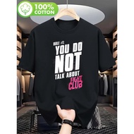 Men's Cotton Fight Club Rule 1 T-Shirt - Iconic "Do Not Talk About Fight Club" White & Pink Text