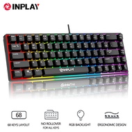 Inplay 68/85 Key RGB Membrane Keyboard Rainbow Light Waterproof Smooth Gaming Keyboard For PC Laptop