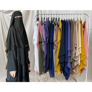 SET KHIMAR TUDUNG LABUH 3XL/KHIMAR FH SET NIQAB HAJAH/TUDUNG LABUH BIDANG 60/KHIMAR SET NIQAP 2LAYER