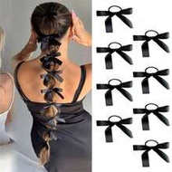 12/8/4/1 Pc/Set Multi-Functional Hair Bands Black Satin Hair Ac
