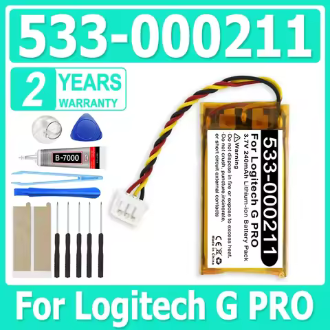 533-000211 521630 533-000071 Battery For Logitech G PRO X 304 502 703h H600 Bluetooth Headset 3-wire
