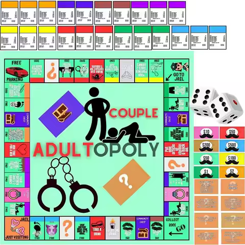 1 Set Adult Couple Game Monopoly Night BedroomNewlywedWife Deck Cards Board Ideas Game Russian Dice 