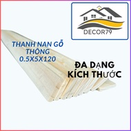 Pine wood slats 0.5cm thick x 3, 4, 5cm wide x 40cm - 120cm long used to make thread braces, picture