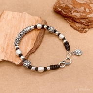 Bracelet Fu's Pure Silver Silver 999 Braided Bracelet Beaded Auspicious Cloud Retro Auspicious Ruyi 