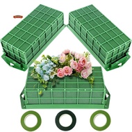 Floral Foam Cage, 3 Pack Floral Foam Blocks for Flower, Flower Holder with Floral Foam, Cage Bowl Fl