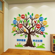 Elementary School Inspirational Slogan 3d Three-Dimensional Wall Sticker Big Tree Photo Wall Class C