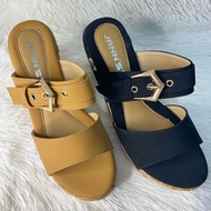 LADIES WEDGES SHOES-Black/Camel