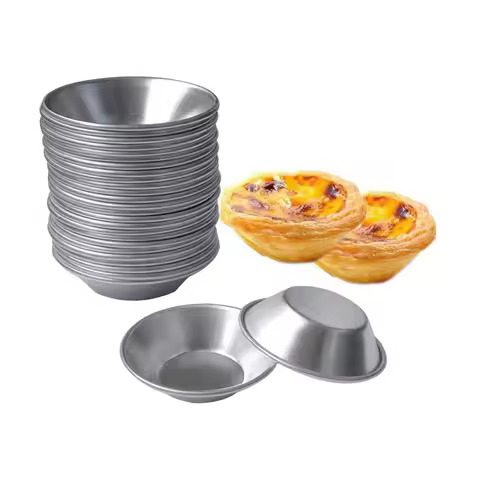 25Pcs Egg Tart Molds, Tartlets Dessert Mold Pans Tiny Pie Tin Puto Cup Bakeware Muffin Cupcake, Reus