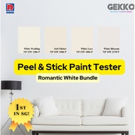 Paint Sample - Romantic White Bundle - GEKKO Peel And Stick Nippon Paint Tester / Paint Sample