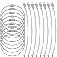 10/50/100Pcs Wire Keychain Cable Stainless Steel Wire Key Ring Cable Loop Rings for Hanging Luggage