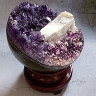 AC09  巴西紫晶半球原石帶方解石