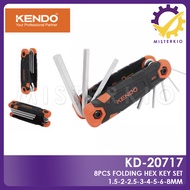 KENDO 8pc large Heat-treated Folding Hex Key Set For Bikes - KD20717