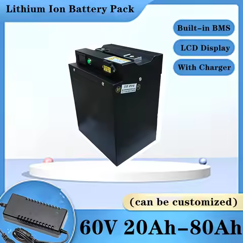 60V 20Ah 30Ah 40Ah 50Ah 60Ah 70Ah 80Ah Lithium Ion Battery Pack for 1kw 2kw 3kw 4kw 5kw Electric +Ch