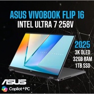 2025 Asus Vivobook Flip 16 OLED | 16" 3K OLED 120Hz | Intel® Ultra 7 258V | Intel® Arc™ | 32GB Ram &