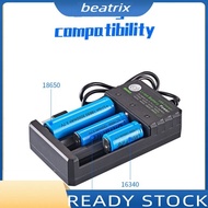 beatrix    18650 Lithium Battery Charger Three Slots USB Charger Rechargeable Battery Independent Charging