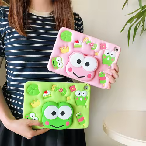 Kawaii 3D Cartoon Frog Silicone Tablet Protective Case For IPad Air Mini 2 3 4 5 6 10.9 Pro 11 A16 9