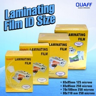 Quaff Id Size 125 Micron & 250 Laminating Film 65x95mm 70x100mm 80x110mm 100 Sheets