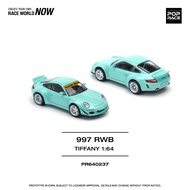 Pop Race 1/64 997 RWB Tiffany Blue PR640237 Diecast Scale Model