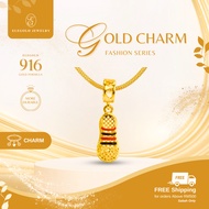 916 Gold 3D Enamel Fesyen Trendy Shoes Budget | Charm Kasut Bajet 3D Emas 916 | Elegold