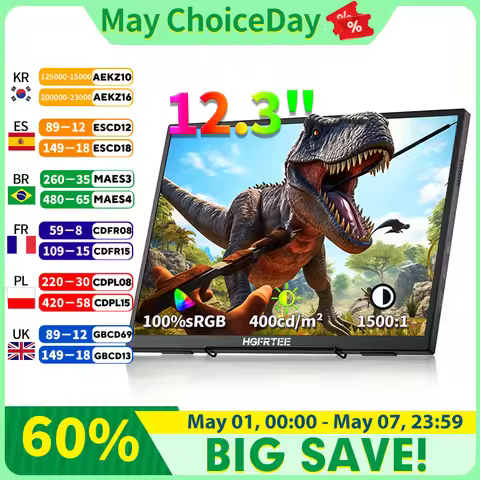 HGFRTEE 12.3inch Portable Monitor 3:2 400Cd/m² 100%sRGB second screen Gaming Extended Display for Ma