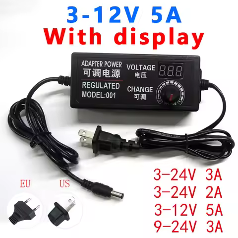 AC DC Power Supply Adjustable 3V 5V 9V 12V 24V 36V 1A 2A 5A 10A Led Power Supply Adapter 12 24 220 V