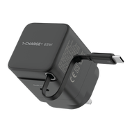 MOMAX - 65W 1 連接埠 GaN 35W 附可伸縮 USB-C線 充電器 1-CHARGE+ (黑色)