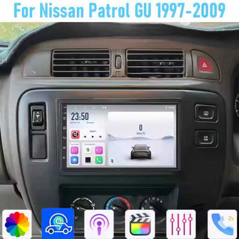 7'' For Nissan Patrol GU 1997-2009 GPS Car Radio Wireless Apple Carplay Android 15 Multimedia Player