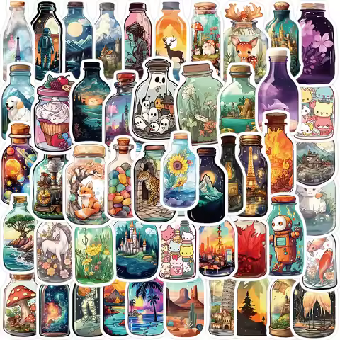 50/100PCS Bottle World Graffiti Stationery Notebook Stickers Water Bottles Creative DIY Skateboard W