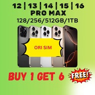 13 PM 14 PM 15 PM 16 PMSecond Hand (ORI SIM) 128GB / 256GB / 512GB / 1TB Telefon Pintar Murah Used P