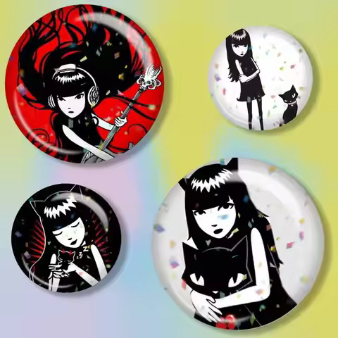 Emily the Strange Brooch Metal Decorative Brooch Pins for Backpack Clothes Jacket Accessories,Souven