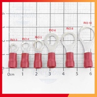 [5 Pieces]- RV2-8 Round Cos Head 27A Wire Size 16-14AWG M8 Screw Red Shop