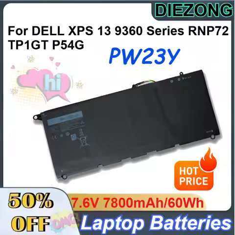 7.6V 7800mAh/60Wh PW23Y Rechargeable Lithium-ion Battery for DELL XPS 13 9360 Series RNP72 TP1GT P54