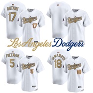 Men's Los Angeles Dodgers Jersey 17 Shohei Ohtani 2025 Gold Collection Camiseta White Baseball Jerse
