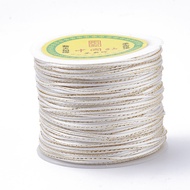 1roll Metallic Stain Beads String Cords Nylon Mouse Tail Cord White 1.5mm about 100yards/roll(300 fe