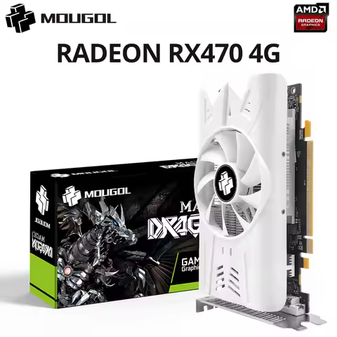 MOUGOL Radeon RX470 4G Graphics Card GDDR5 Memory AMD Gaming Card 256Bit PCIE3.0x16 HDMI DVI DirectX