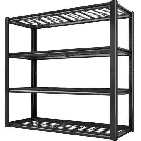 Sturdy 4-Shelf Garage Storage Unit, Supports Up to 2240 Pounds - Dimensions: 40" Wide X 19.5" Deep X