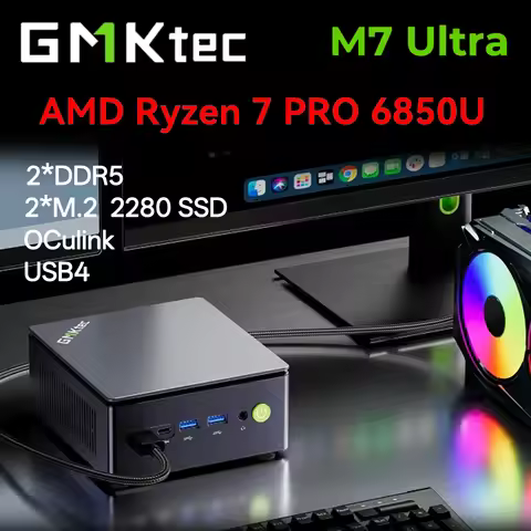 GMKtec MINI PC M7 Ultra AMD Ryzen 7 PRO 6850U OCulink MINI PC Gamer Computer 2*DDR5 2*PCIe4.0 SSD Wi