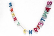 羊毛氈掛飾/羊毛氈吊飾/嬰兒床吊飾/聖誕掛飾-Merry Christmas字