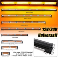 12V-24V LED COB Lamp Light Bar Truck Lori Car LED Emergency Light Amber Waterproof Emergency Warning Flash Strobe Light Bar Signal Light Ready Stock